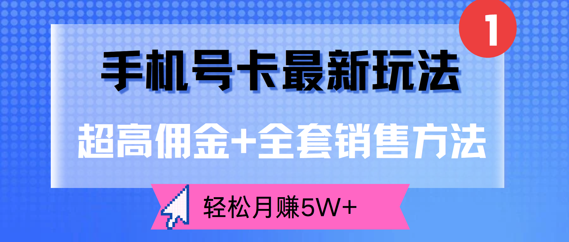 超高佣金+全套销售方法，手机号卡最新玩法，轻松月赚5W+-天下副业