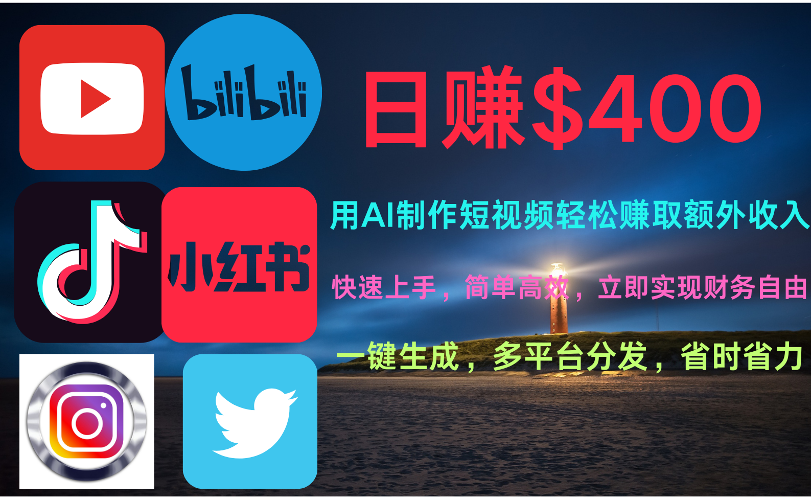 玩转全网视频平台，创造视频就能轻松赚取每天400美金-天下副业