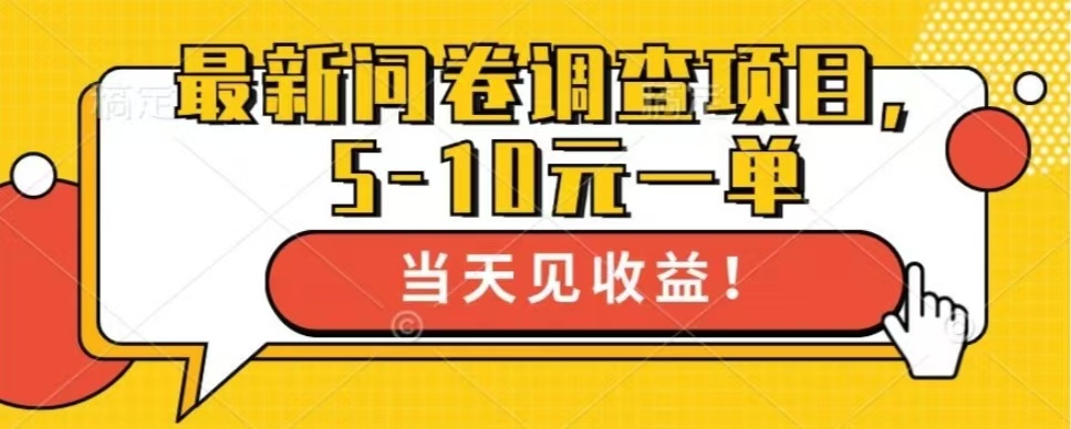 最新问卷调查项目，共12个平台，单日零撸100＋-天下副业