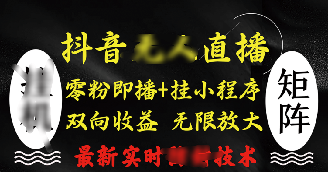 抖音无人直播最新独家玩法，小雪花+撸音浪双向收益，可矩阵放大-天下副业
