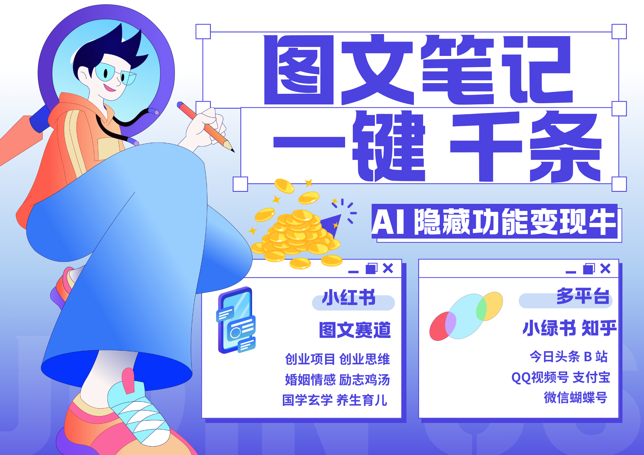 小红书小绿书 秒生图文一键千条 轻松变现3W+-天下副业