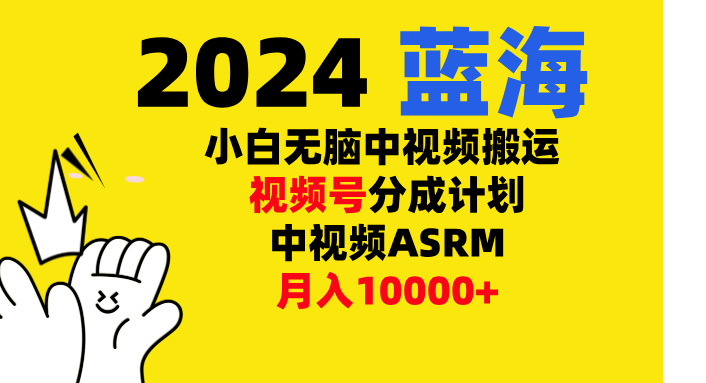 小白无脑复制-中视频视频号-分成计中视频ASRM-天下副业