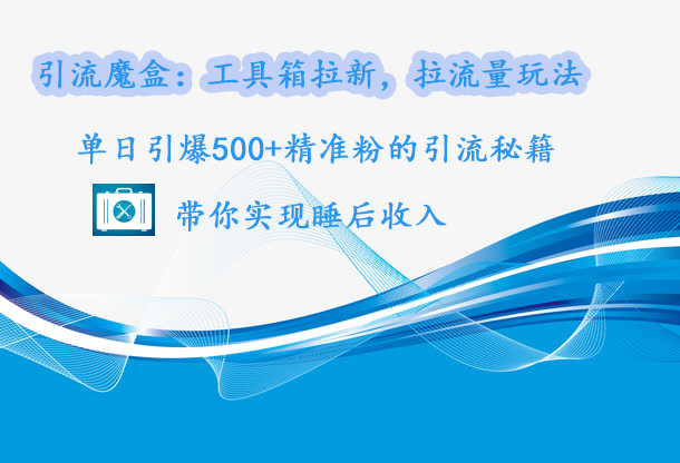 引流魔盒：工具箱拉新，拉流量玩法，单日引爆500+精准粉的引流秘籍，带你实现睡后收入-天下副业