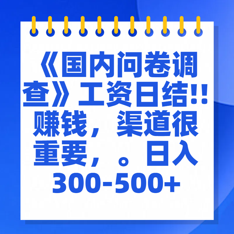 问卷调查答题，一个人在家也可以闷声发大财，小白一天2张，【揭秘】-天下副业