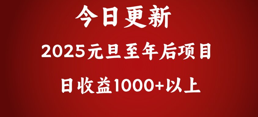 翻身项目，日收益1000+以上-天下副业