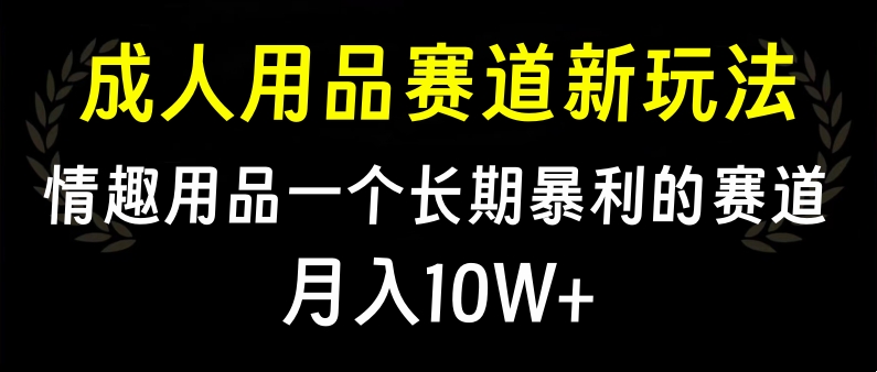 大人用品赛道新玩法，情趣用品一个长期暴利的赛道，月入10W+-天下副业