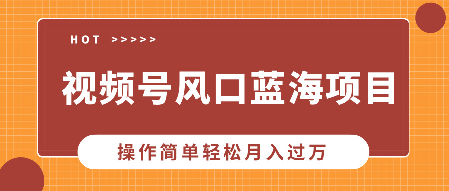 视频号风口蓝海项目，中老年人的流量密码，操作简单轻松月入过万-天下副业