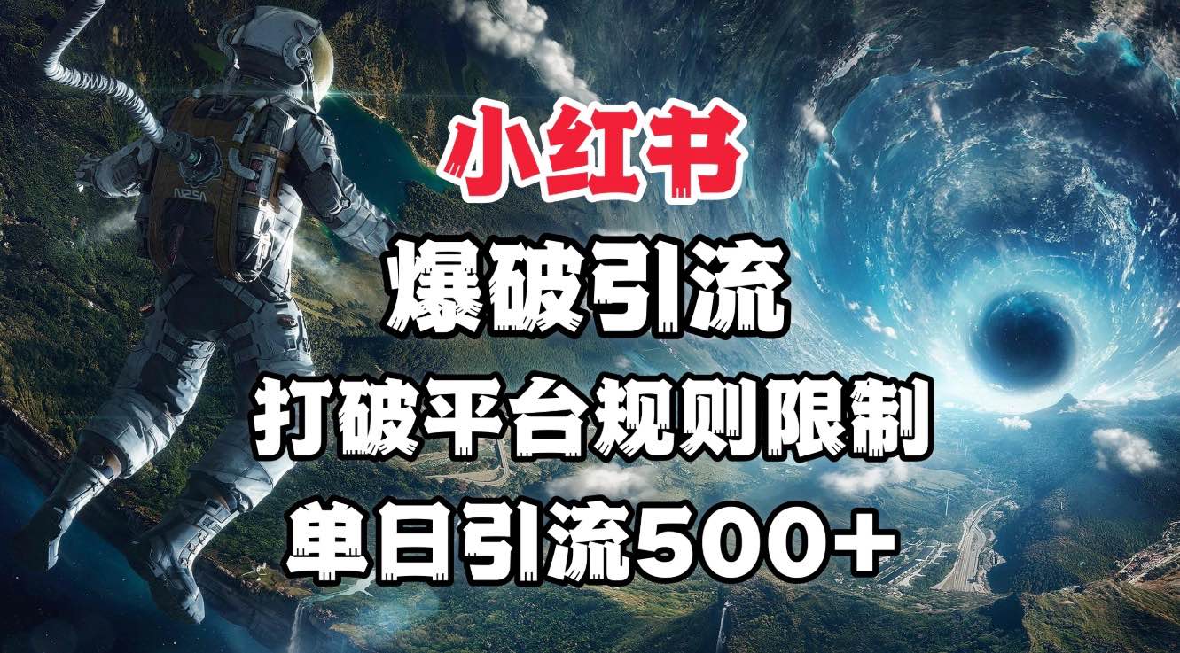 小红书爆破引流，打破平台的规则限制，单日引流500+精准粉-天下副业
