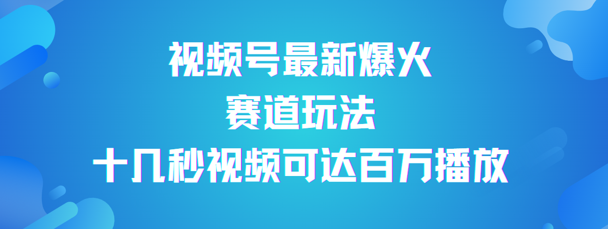 视频号最新爆火赛道玩法，流量巨大，视频制作简单，轻松月入数万-天下副业