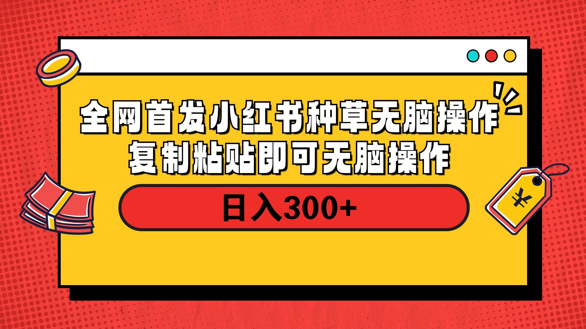 全网首发 小红书种草无脑操作复制黏贴即可 轻松日入300+-天下副业