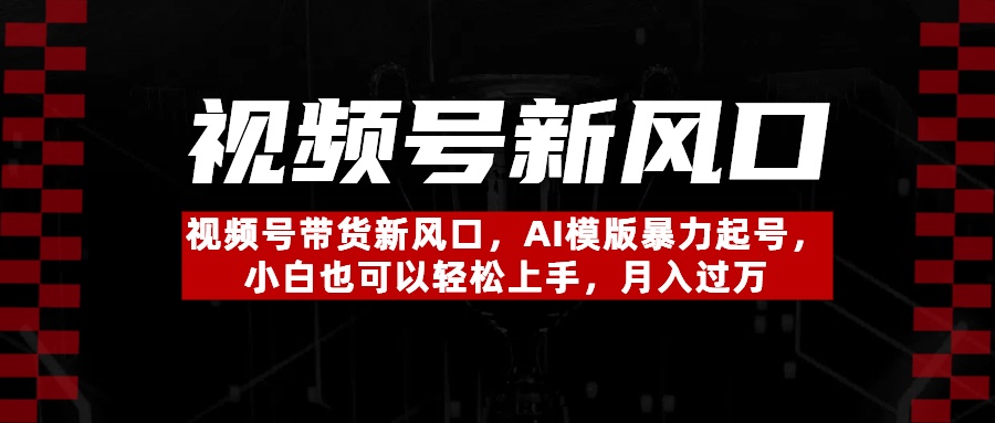 视频号带货新风口，AI模版暴力起号，小白也可以轻松上手，月入过万-天下副业