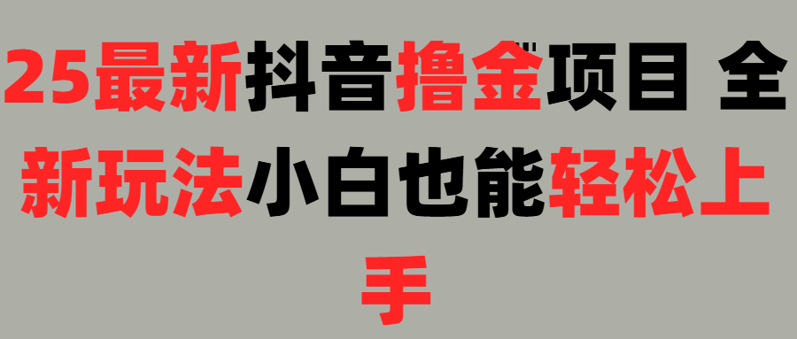 25最新抖音直播撸金项目，小白也能轻松上手！-天下副业