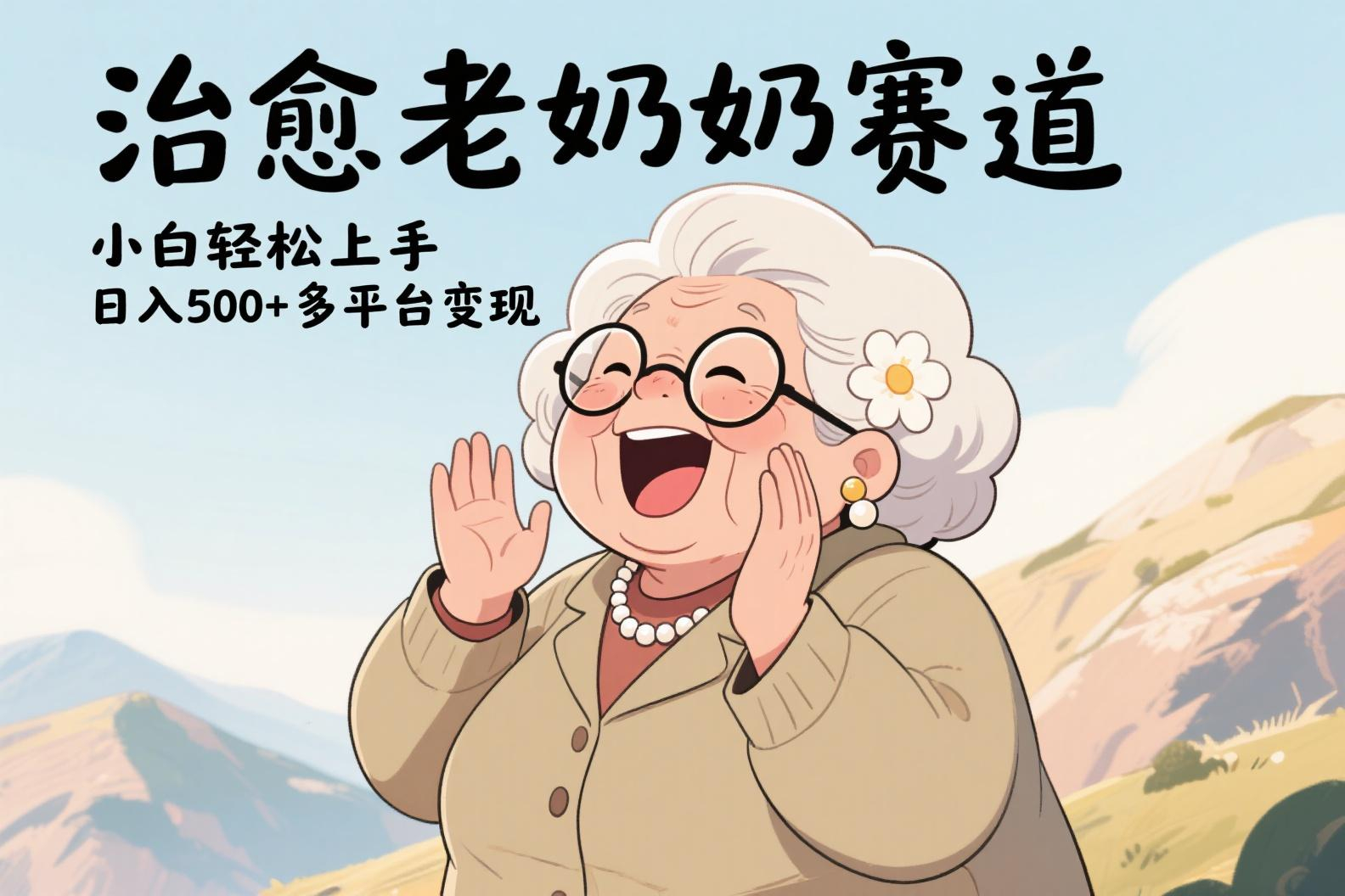 视频号治愈老奶奶赛道，小白轻松上手，日入500+多平台变现-天下副业