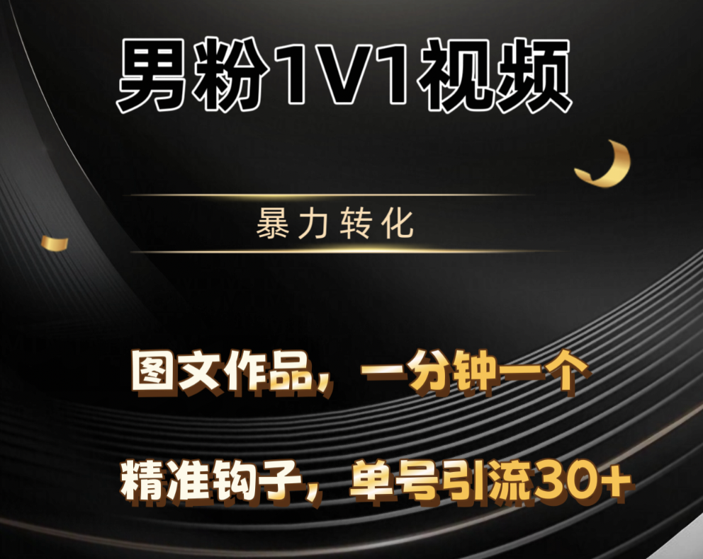 男粉1V1视频，硬改摄像头，高客单暴力转化，单日600+-天下副业