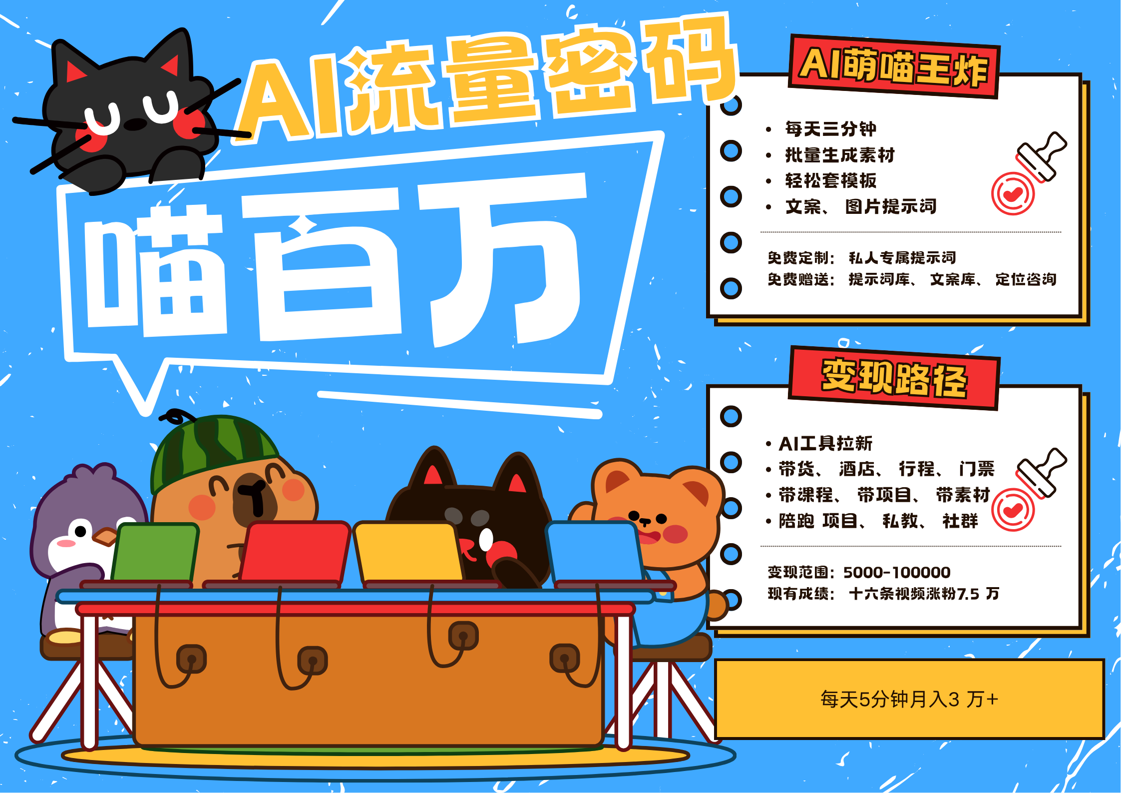 AI+宠物+旅行2025最火流量密码 轻松用AI宠物做文旅账号 可带货，带酒店，可以带行程，旅行社 小白三分钟学会 N种变现渠道 月入五位数  管道收益-天下副业