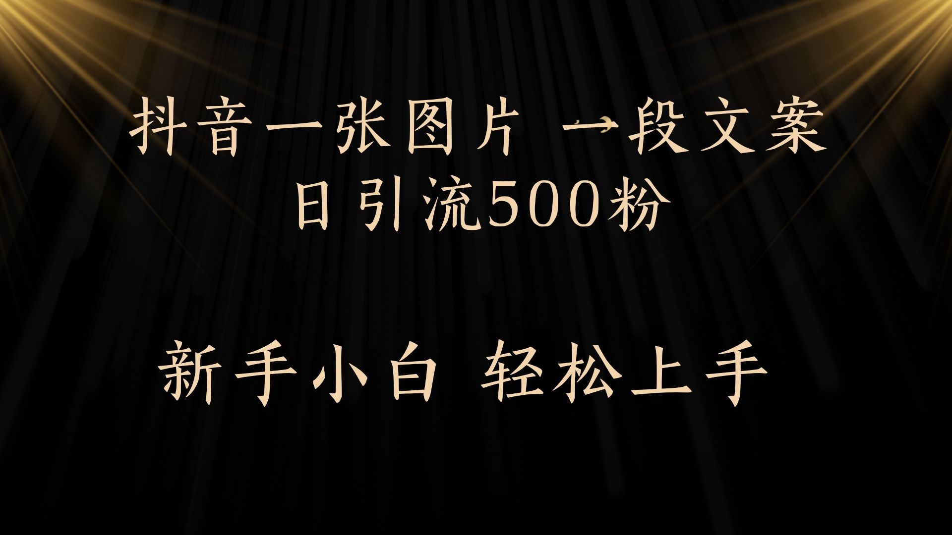 每天2分钟，抖音一张图片 一段文案日引流500粉-天下副业