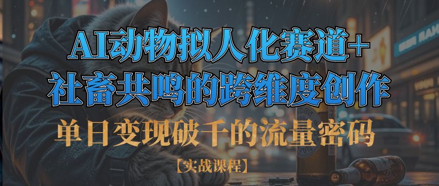 单日变现破千的流量密码,AI动物拟人化赛道+社畜共鸣的跨维度创作-天下副业