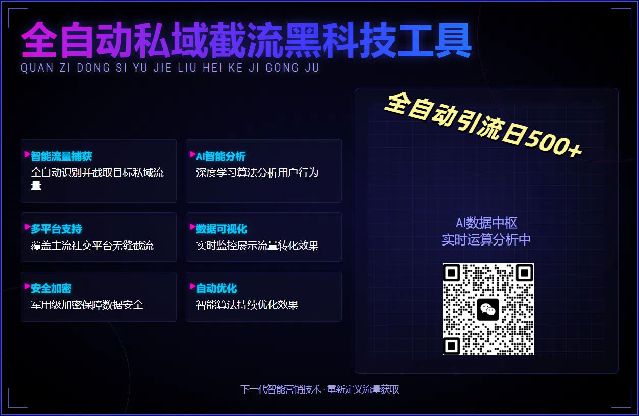 全自动私域截流黑科技工具——全自动引流日500+-天下副业