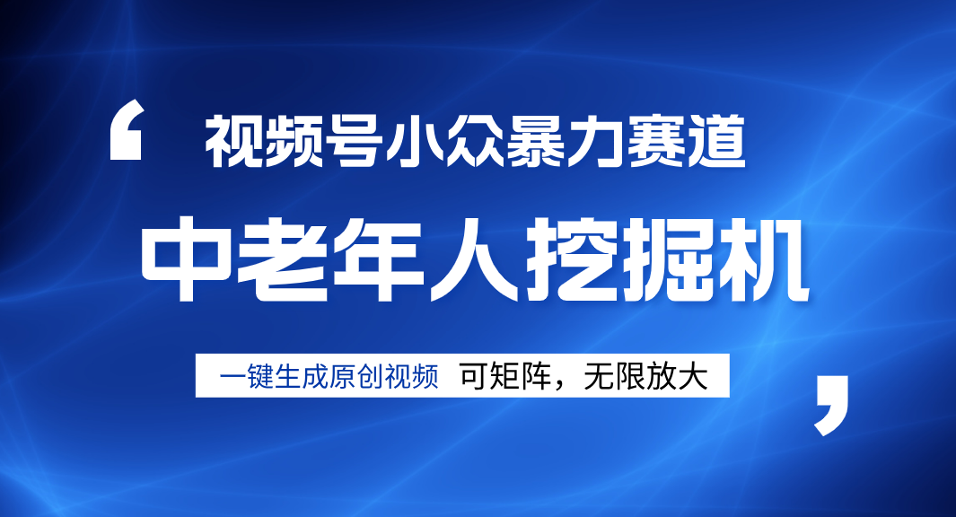 视频号新手逆袭密码！超小众暴力赛道，中老年人深信不疑，原创通过率拉满-天下副业