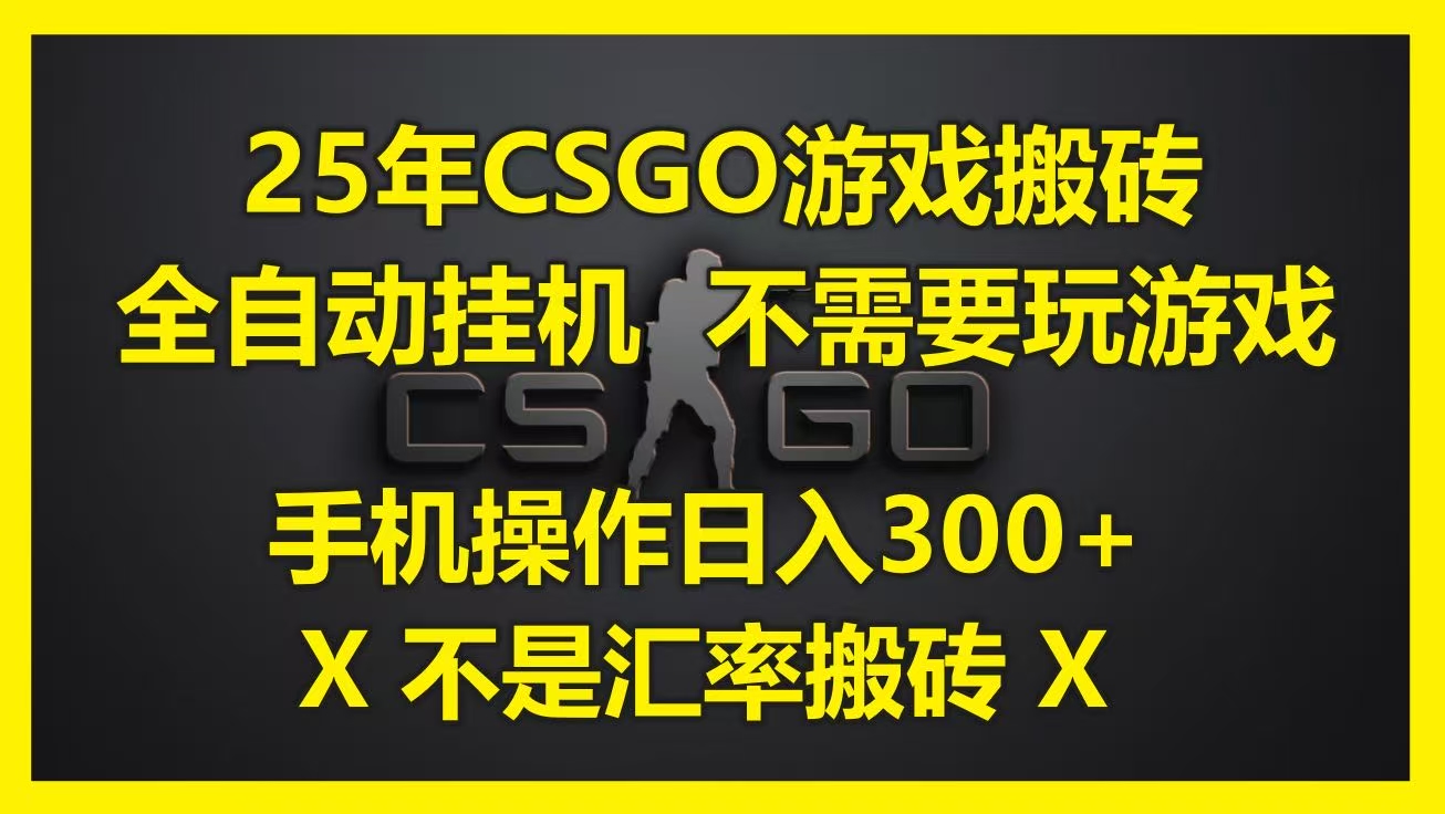 25年CSGO游戏搬砖，全自动挂机，不需要玩游戏，手机操作日入300+。(不是汇率搬砖)-天下副业