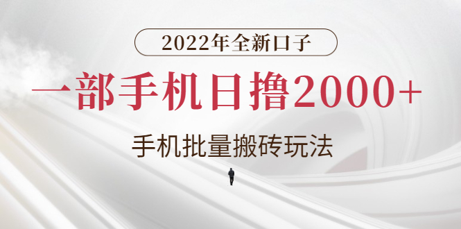 【副业项目3146期】2022年全新搬砖项目，手机批量搬运玩法，一部手机日撸1000+-天下副业