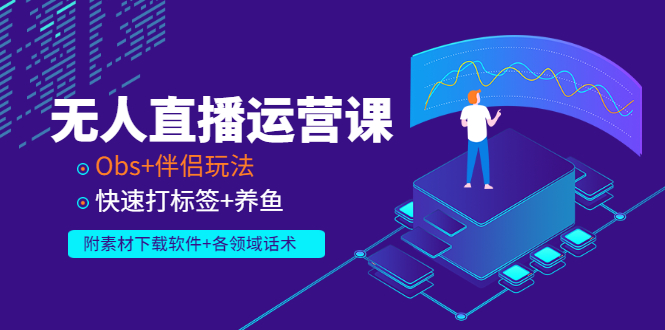 【副业项目3323期】无人直播运营课：Obs+伴侣玩法 快速打标签+养鱼（附素材下载软件+各领话术)-天下副业