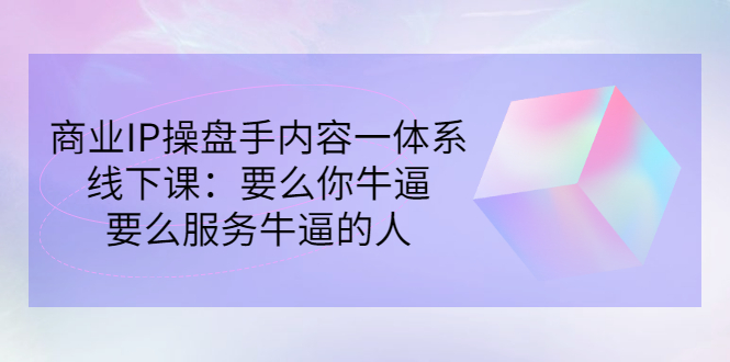 【副业项目3408期】商业IP操盘手内容一体系线下课（如何打造个人ip）-天下副业
