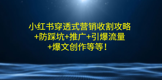 【副业项目3458期】小红书穿透式营销收割攻略+防踩坑+推广+引爆流量+爆文创作（小红书的营销方法策略）-天下副业