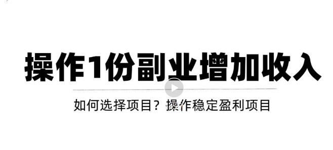 【副业项目3695期】新手如何通过操作副业增加收入，从项目选择到玩法分享！【视频教程】-天下副业