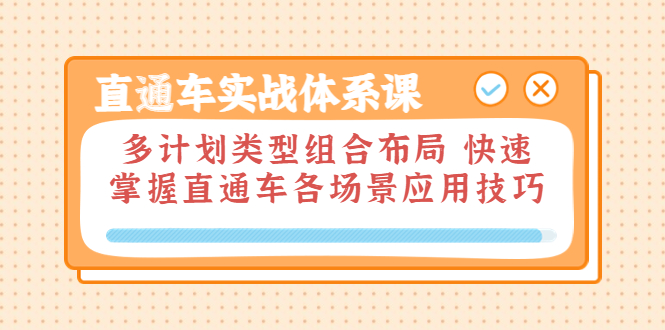 【副业项目3910期】直通车实战体系课：多计划类型组合布局，快速掌握直通车各场景应用技巧-天下副业