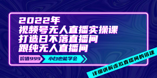 【副业项目4005期】2022年《视频号无人直播实操课》打造日不落直播间+纯无人直播间-天下副业