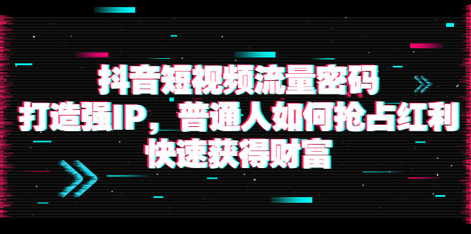 【副业项目4021期】抖音短视频流量密码：打造强IP，普通人如何抢占红利，快速获得财富-天下副业