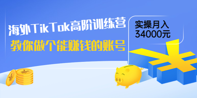【副业项目4025期】海外TikTok高阶训练营：教你做个能赚钱的账号，实操月入34000元-天下副业