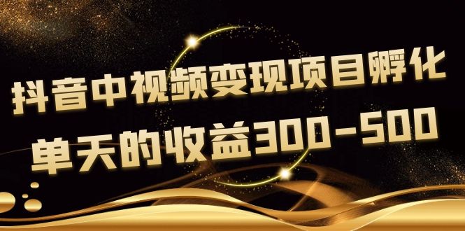 【副业项目4157期】黄岛主《抖音中视频变现项目孵化》单天的收益300-500 操作简单粗暴-天下副业