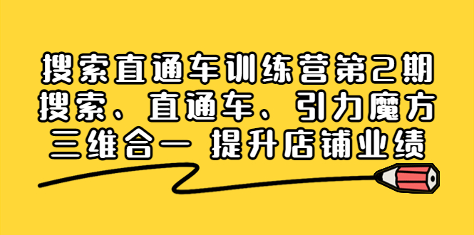 【副业项目4206期】搜索直通车训练营第2期：搜索、直通车、引力魔方三维合一 提升店铺业绩-天下副业