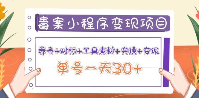 【副业项目4214期】图文案小程序变现项目：养号+对标+工具素材+实操+变现，单号一天30+-天下副业