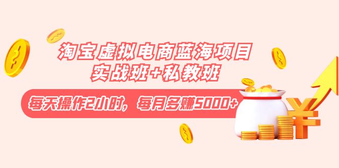 【副业项目4366期】淘宝虚拟电商蓝海项目实战班+私教班：每天操作2小时，每月多赚5000+-天下副业