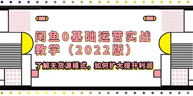 【副业项目4490期】闲鱼0基础运营实战教学（2022版）了解无货源模式，如何扩大提升利润-天下副业