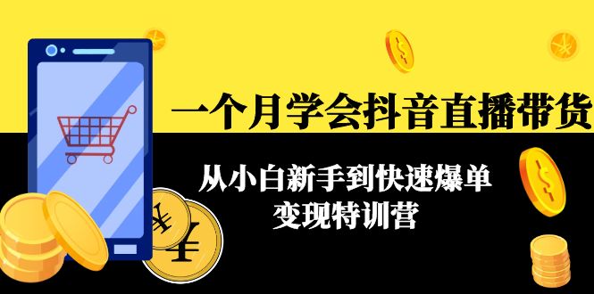 【副业项目4577期】一个月学会抖音直播带货：从小白新手到快速爆单变现特训营(63节课)-天下副业