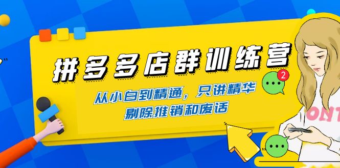 【副业项目4593期】98K电商学院·拼多多店群培训课，0基础也能学，从入门到精通-价值2499元-天下副业