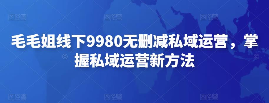 【副业项目4650期】毛毛姐线下9980无删减私域运营，掌握私域运营新方法-天下副业