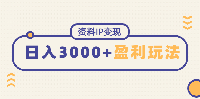 【副业项目4816期】资料IP变现，能稳定日赚3000起的持续性盈利玩法-天下副业
