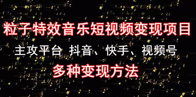 【副业项目4821期】《粒子特效音乐短视频变现项目》主攻平台 抖音、快手、视频号 多种变现方法-天下副业