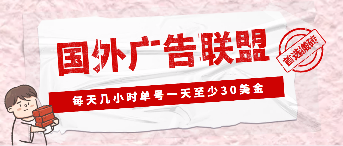 【副业项目4897期】外面收费1980最新国外LEAD广告联盟搬砖项目，单号一天至少30美金(详细教程)-天下副业