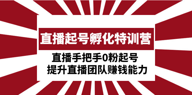 【副业项目5072期】直播起号孵化特训营：直播手把手0粉起号 提升直播团队赚钱能力-天下副业