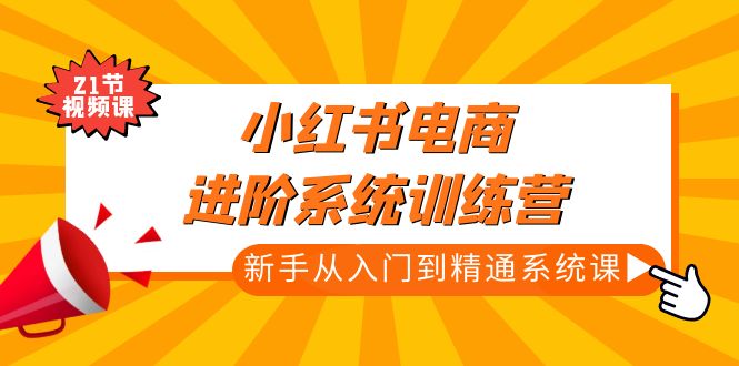 【副业项目5146期】小红书电商进阶系统训练营：新手从入门到精通系统课（21节视频课）-天下副业