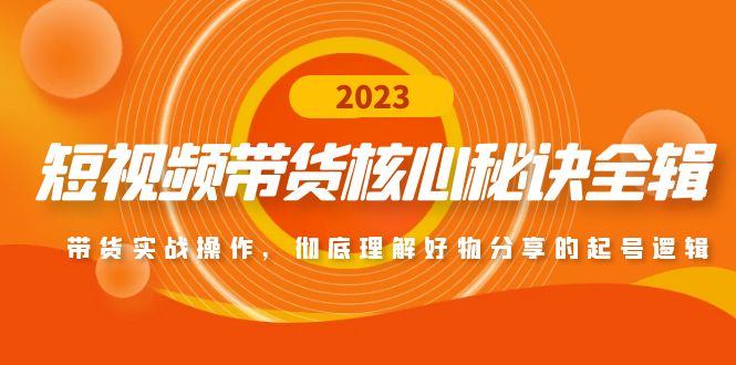 【副业项目5104期】短视频带货核心秘诀全辑：带货实战操作，彻底理解好物分享的起号逻辑-天下副业