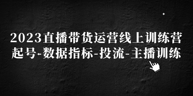【副业项目5282期】2023直播带货运营线上训练营，起号-数据指标-投流-主播训练-天下副业