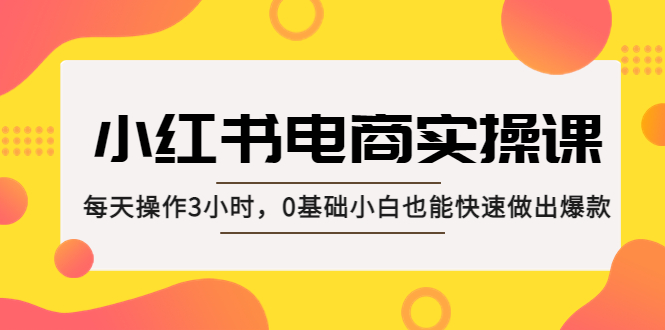 【副业项目5332期】小红书·电商实操课：每天操作3小时，0基础小白也能快速做出爆款-天下副业