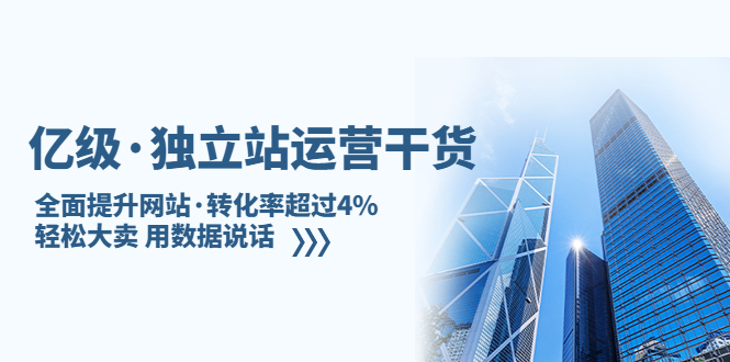 【副业项目5408期】亿级·独立站运营干货：全面提升网站·转化率超过4%，轻松大卖 用数据说话-天下副业